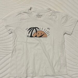 Nike Kids White and Black Palm Tree Tee